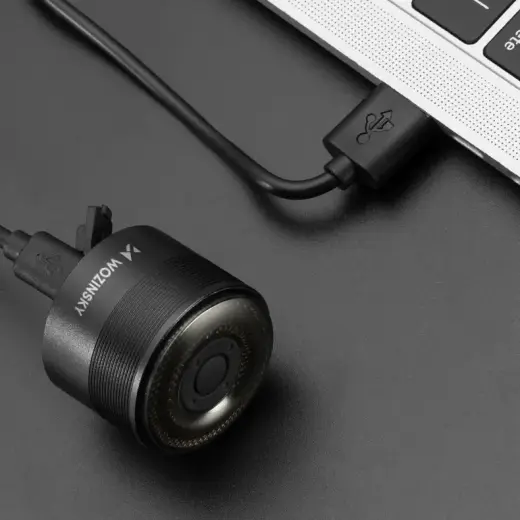 Wozinsky LED aizmugurējais velosipēda lukturis ar mikro USB sarkanā gaisma 5 režīmi melns (WRBLB2)