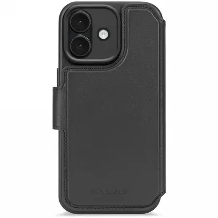 Decoded Leather Detachable Wallet MagSafe case for iPhone 17 - black