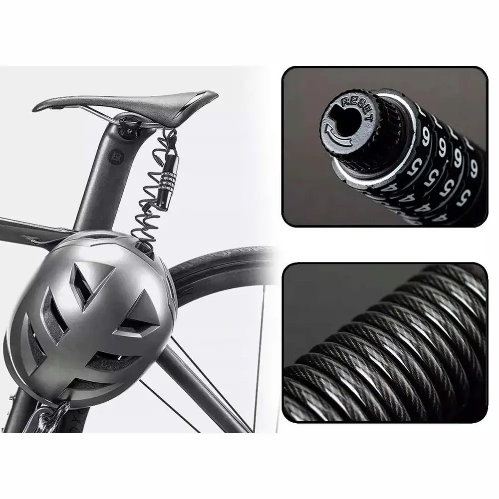 Rockbros T609 bicycle lock with 1.5 m combination - black