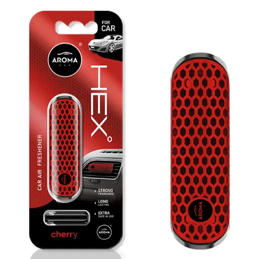 Car air freshener AROMA FANCY SHAPES POLYMER HEX Cherry