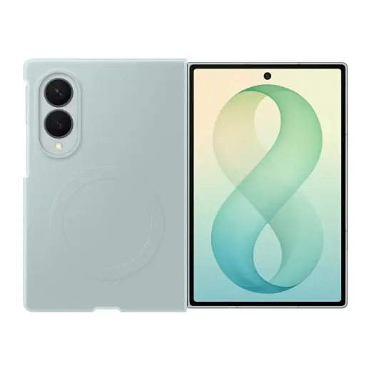 Samsung Silicone Magnet maciņš ar MagSafe atbalstu telefonam Samsung Galaxy Z Fold 8 (F971) zaļš (komplektā aizsargplēve)