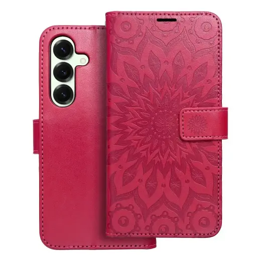 MEZZO mandala grāmatveida maciņš telefonam Samsung Galaxy S25 (S931) rozā
