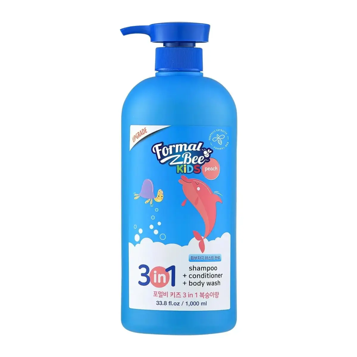 Formal Bee, 3in1 Peach, Hair Shampoo, Conditioner & Shower Gel 3-In-1, 1000 ml