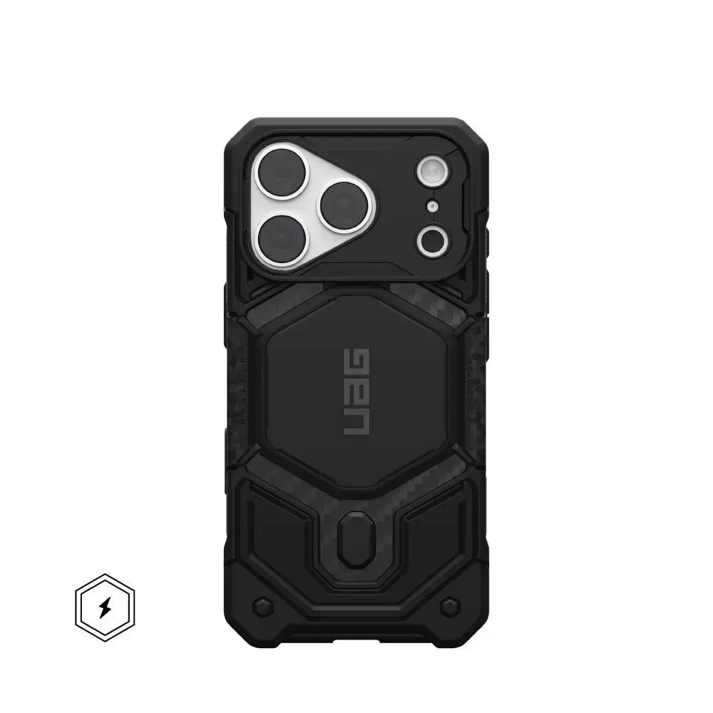 Urban Armor Gear UAG Monarch Pro case, compatible with MagSafe for iPhone 18 Pro / 17 Pro, carbon fiber