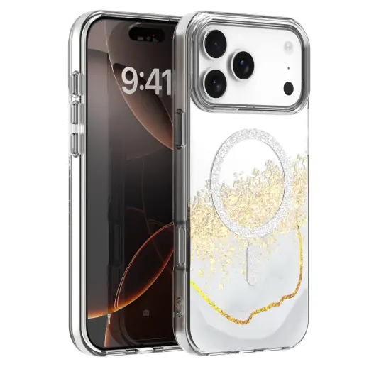 Epoxy Mag maciņš ar MagSafe atbalstu telefonam iPhone 17 Pro Max balts