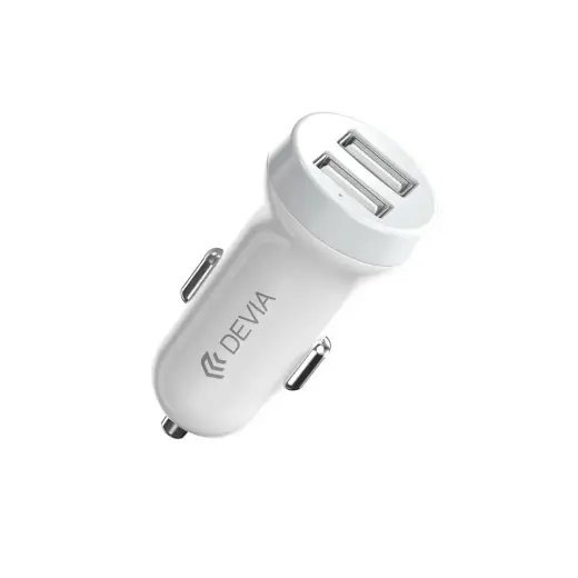 Зарядка для автомобиля Devia | USB-A, USB-C | с кабелем USB-C в комплекте | белая