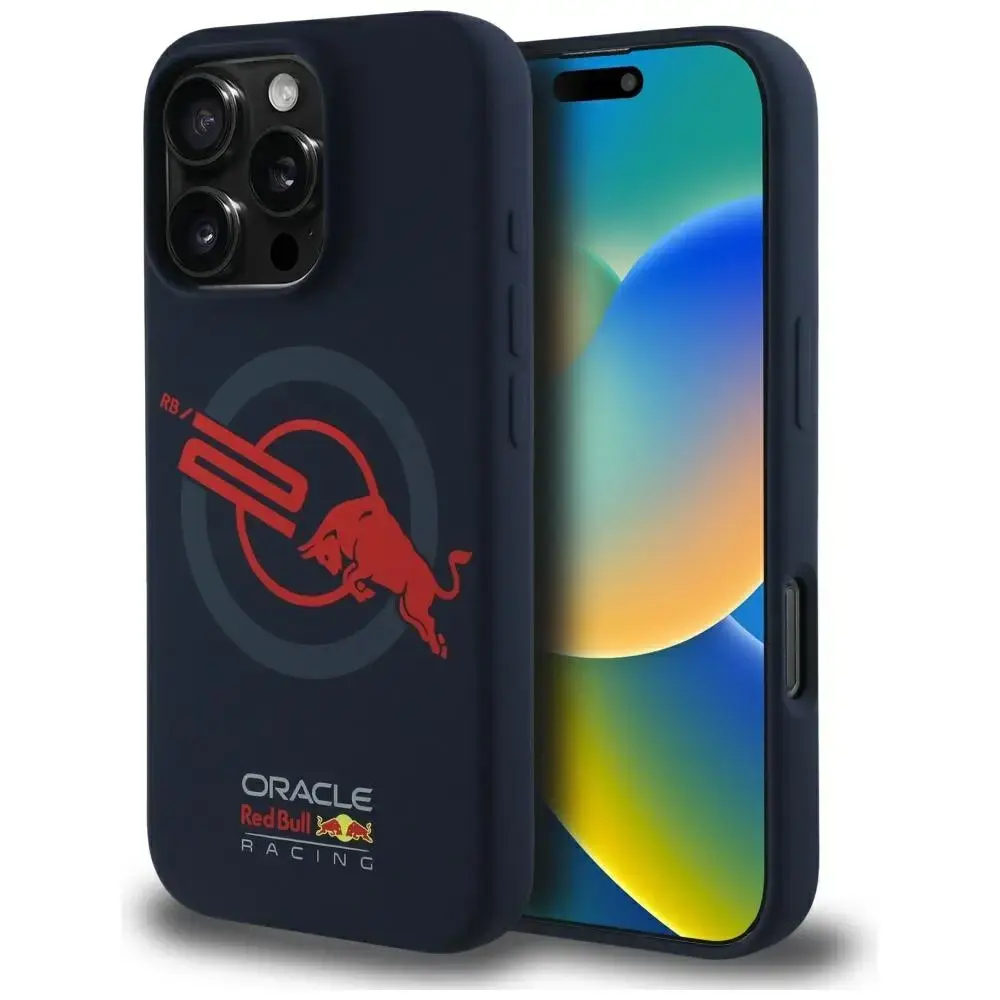 Case Red Bull HC Silicone ORBR20 Logo Red Lining to iPhone 16 Pro Max MagSafe navy blue