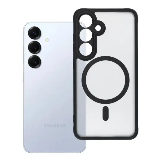Full Matte Mag telefono dėklas su MagSafe palaikymu Samsung Galaxy S25 (S931) juodas