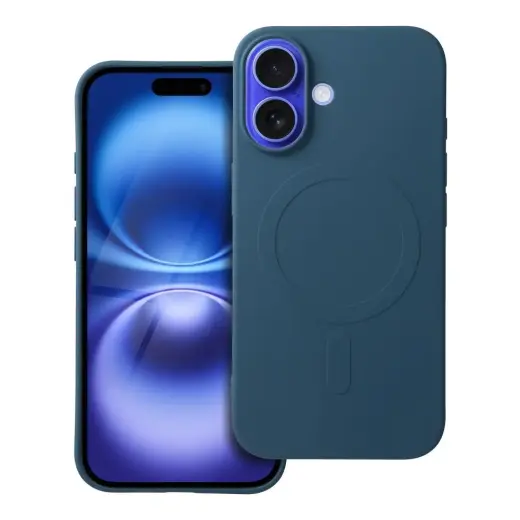 Silicone Mag Cover (big hole) maciņš ar MagSafe atbalstu telefonam iPhone 16 zils