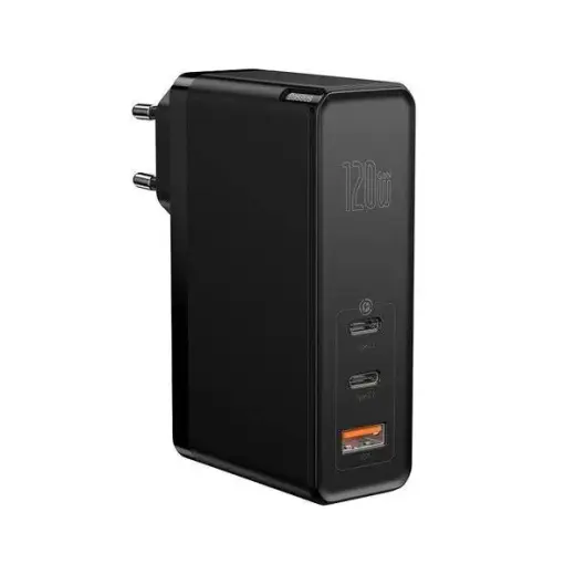 Baseus GaN CCGAN-J01 Travel Charger USB | 2 x USB-C | 120W | 5A | Quick Charge 4.0 Black