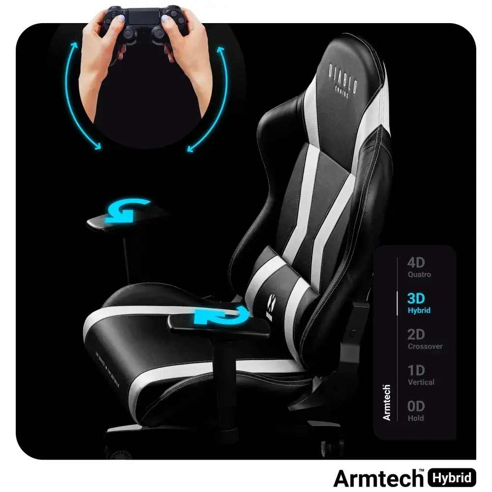 Gaming chair Diablo Chairs X-Horn 2.0 Normal Size black-white