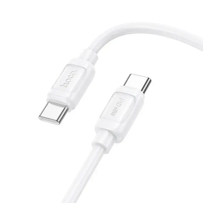 HOCO X115 datu pārraides un uzlādes vads | USB-C uz USB-C | PD | 240W | 1m | balts