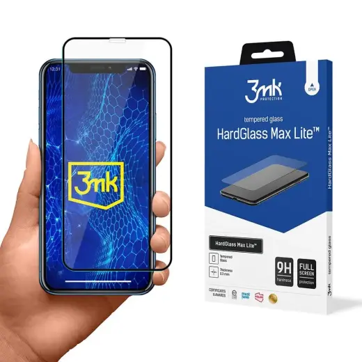 3mk HardGlass Max Lite tempered glass for phone iPhone 11 black