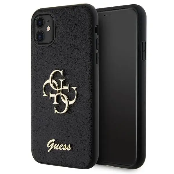 Guess GUHCN61HG4SGK iPhone 11 | Xr 6.1" czarny|black hardcase Glitter Script Big 4G