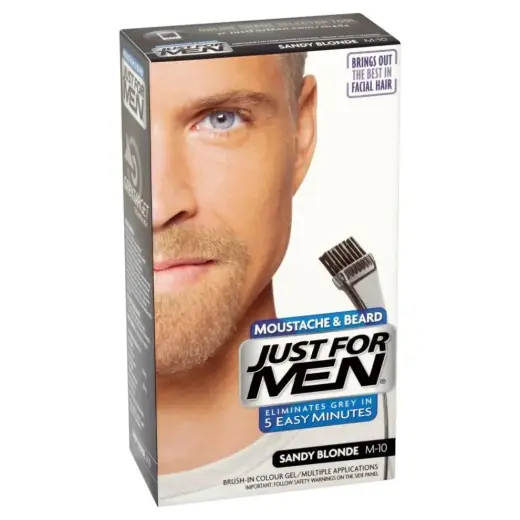 Just for Men Moustache & Beard Sandy Blonde Hair Dye M-10 in Clear