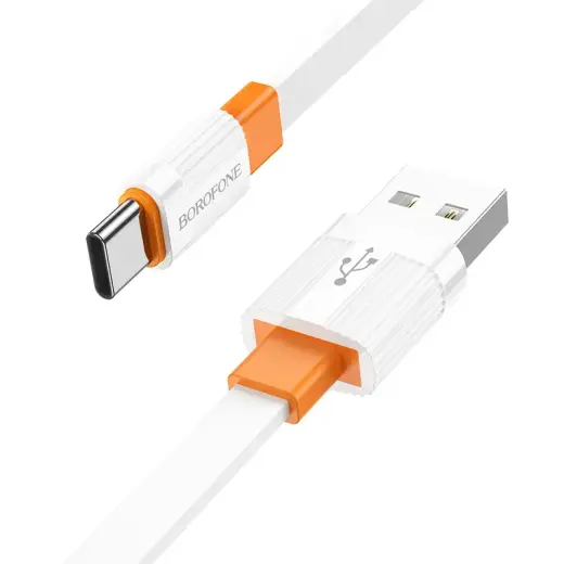 Borofone BX89 Union data transfer and charging cable | USB-A to USB-C | 15W | 1m | white, orange