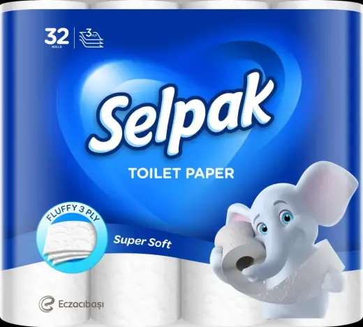 Tualetes papīrs SELPAK, 3 slāņi, 16.8m, 140 loksnes, 32 ruļļi
