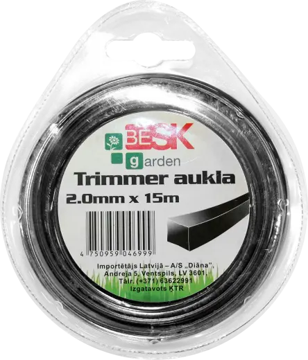 Trimmera aukla 2.0mm*15m kvadr.