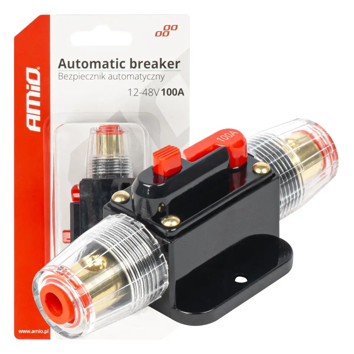 Automatic car fuse, circuit breaker 12-48V 100A AMIO-03821