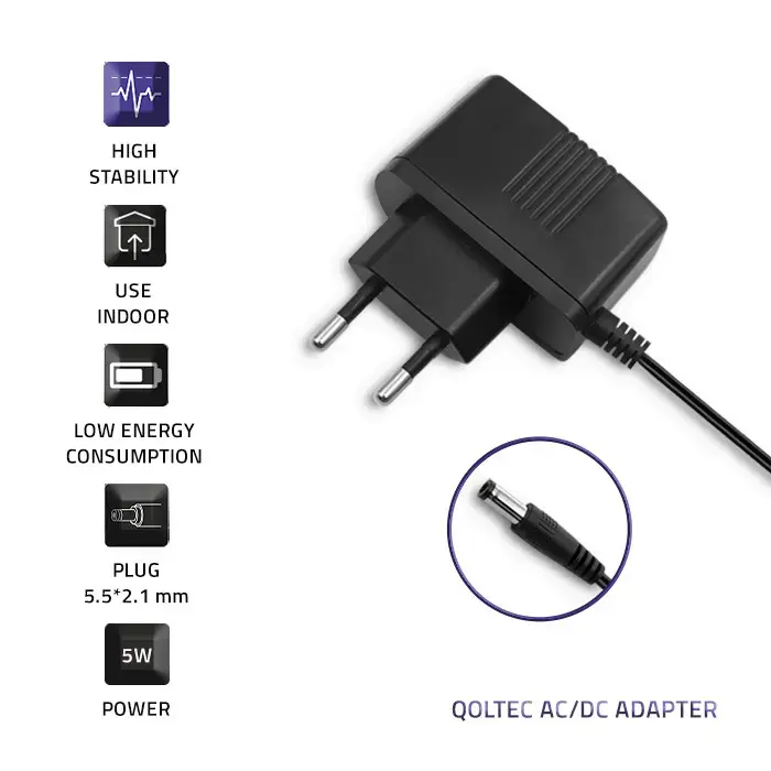 Qoltec Plug-in power supply 5W | 5V | 1A | 5.5*2.1
