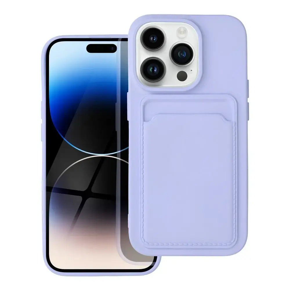 Card grāmatveida maciņš telefonam iPhone 14 Pro violets