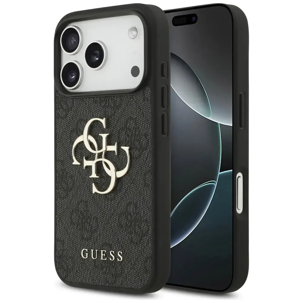 Guess 4G Big Logo maciņš telefonam iPhone 17 Pro melns