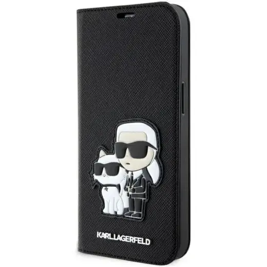 Karl Lagerfeld KLBKP14XSANKCPK iPhone 14 Pro Max 6.7" bookcase czarny|black Saffiano Karl & Choupette