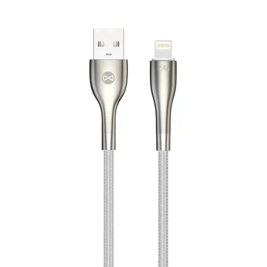 Forever Sleek datu pārraides un uzlādes vads | USB-A uz Lightning | 12W | 1m | balts