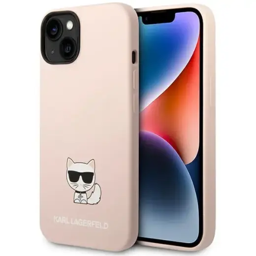 Karl Lagerfeld Liquid Silicone Choupette Case for iPhone 14 Pink