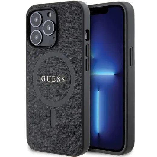Guess GUHMP13LPSAHMCK iPhone 13 Pro | 13 6.1" czarny|black hardcase Saffiano MagSafe