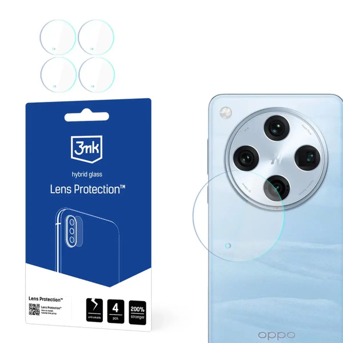 Hybrid Glass for Camera Lens 3mk Lens Protection for Oppo Find X8 Pro