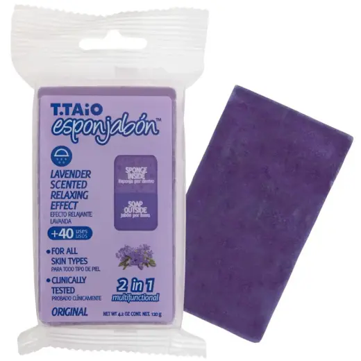 Esponjabon, Esponjabon, Lavender, Relaxing, Soap & Sponge 2-In-1, For Face, 120 g