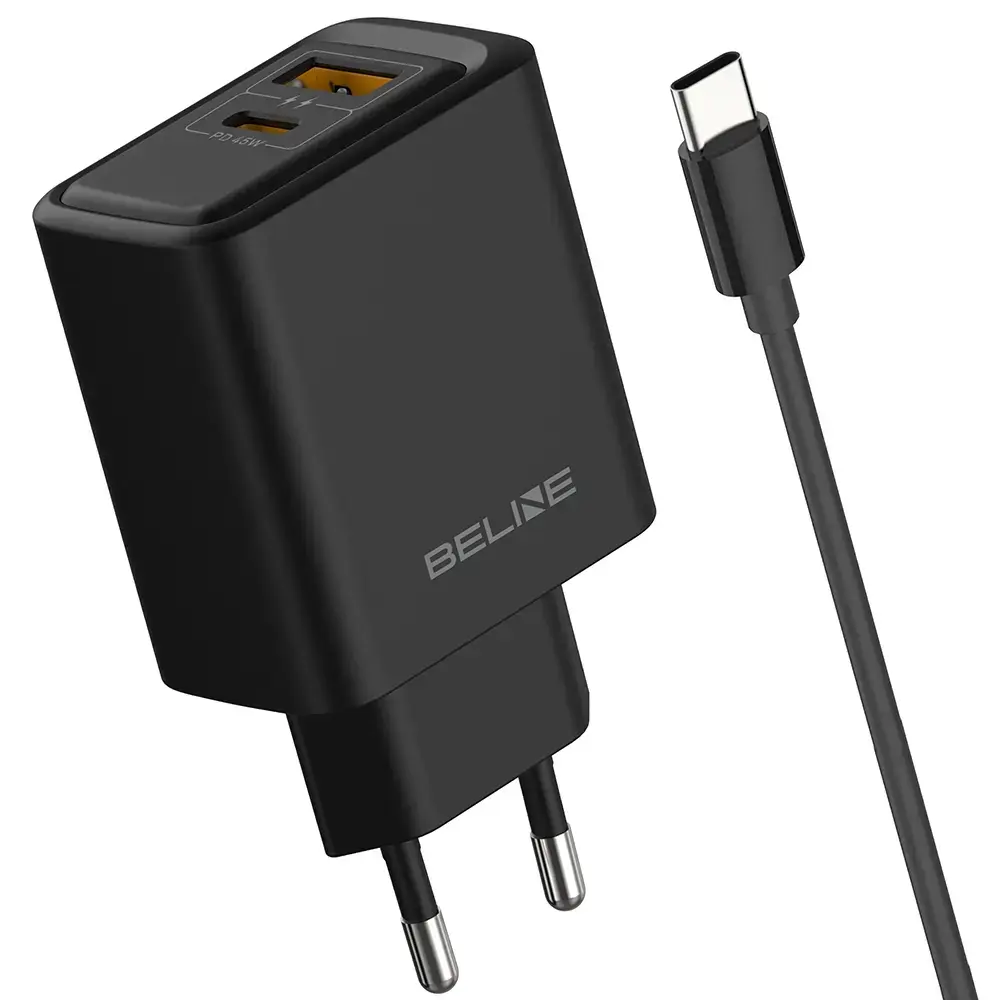 Beline 45W tīkla lādētājs | USB-C | melns ar USB-C vads komplektā