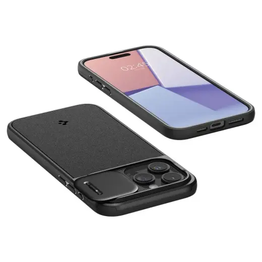 Spigen Optik Armor чехол с поддержкой MagSafe для телефона iPhone 15 Pro чёрный