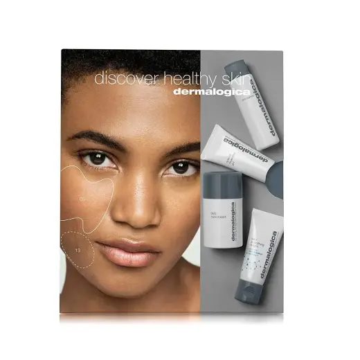 Discover Healthy Skin Set Dermalogica: Daily Skin Health, Hyaluronic Acid, Hydrating 48H, Daily, Cream, For Face & Neck, 15 g + Daily Skin Health, Natural Essential Oils, Deep Cleans And Purifies, Cleansing Oil, For Face & Eyes, 30 ml + Daily Skin Health, Lavander Oil, Cleansing & Soothing, Cleansing Gel, For Face & Neck, 15 ml + Daily Skin Health, Salicylic Acid, Softening, Smoothing & Brightening, Exfoliating Powder, 13 g
