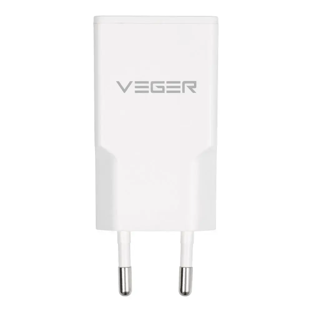 Phone charger VEGER USB A + USB C QC PD 30W 30W1A1C white