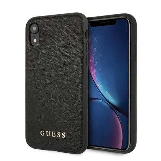 Guess GUHCI61SLSABK iPhone Xr czarny|black hard case Saffiano