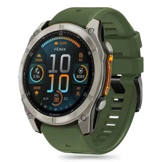 Tech-Protect Silicone Line Strap for Garmin Fenix 5X | 5X Plus | 6X | 6X Pro | 7X | 8 (51 mm) - Green