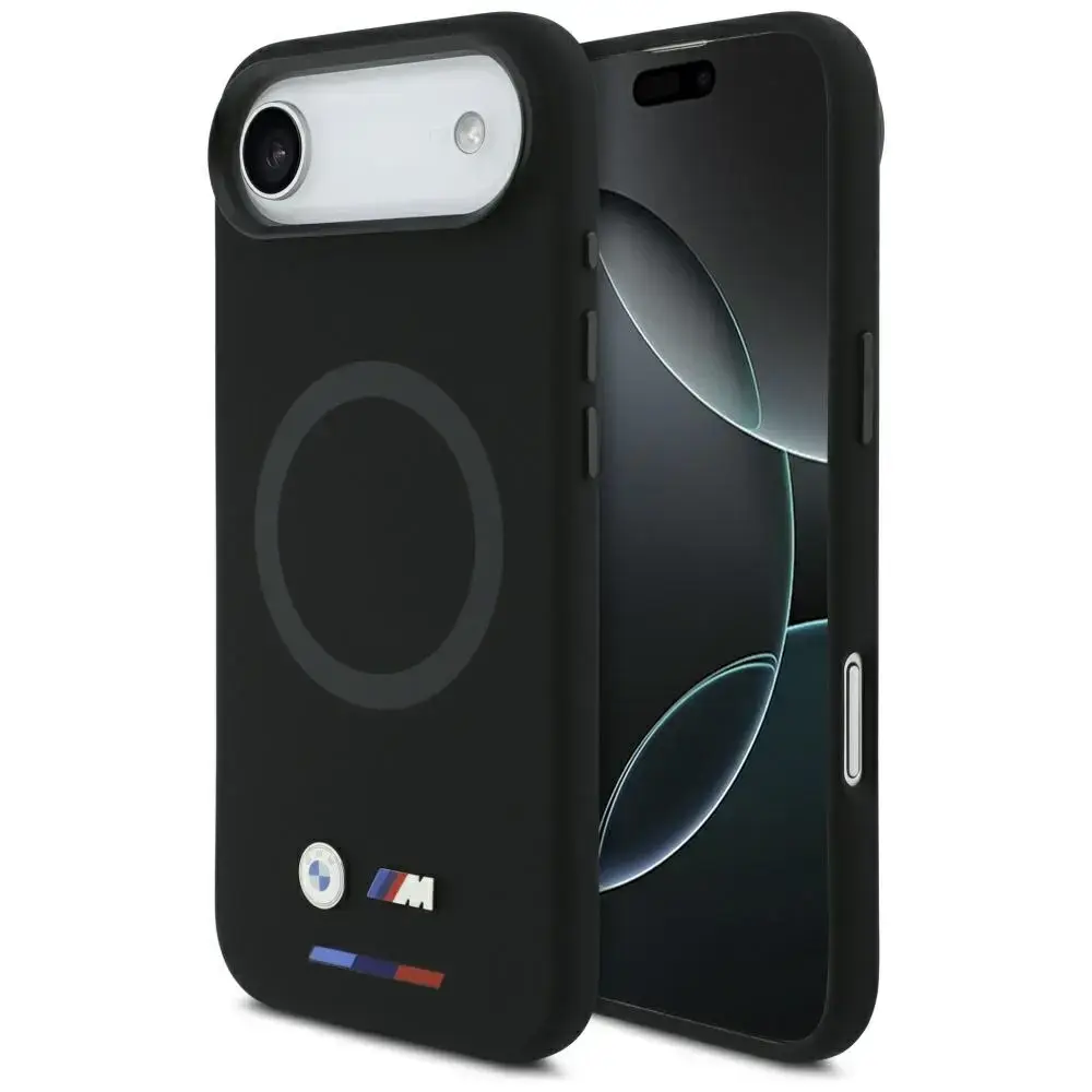 BMW M Silicon Logo maciņš ar MagSafe atbalstu telefonam iPhone 17 Air melns