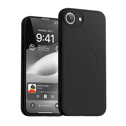 Mercury полусиликоновый чехол для телефона iPhone 16e черный с MagSafe