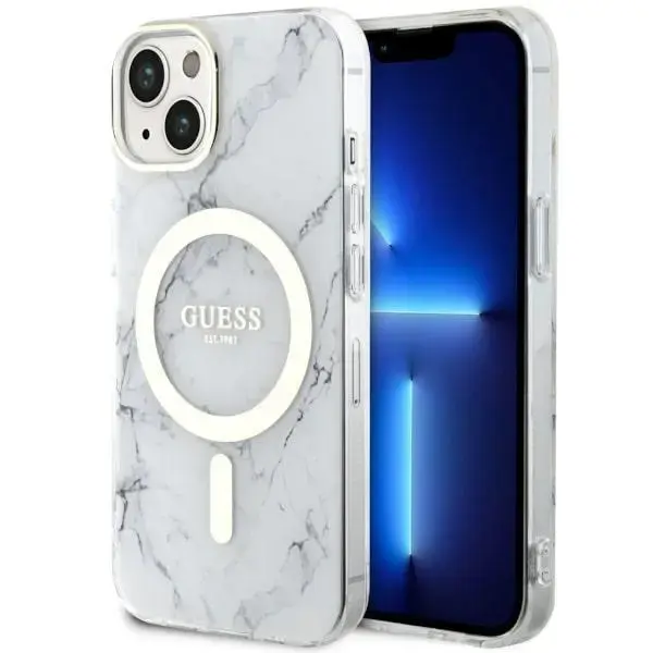 Guess GUHMP14SPCUMAH iPhone 14 6.1" white|white hardcase Marble MagSafe