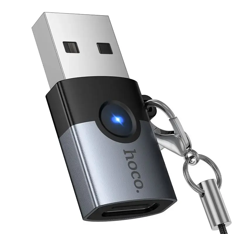 Adapter OTG USB A to USB C Hoco UA46B gray
