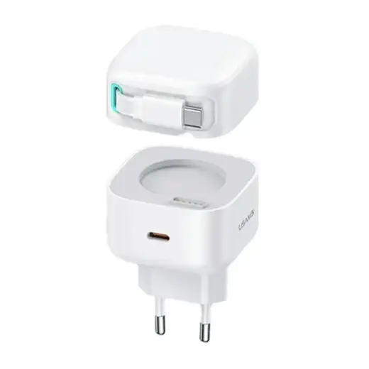 USAMS XMF Series CC202TC02 tīkla lādētājs | 35W | GaN, PD, QC | USB-C | balts
