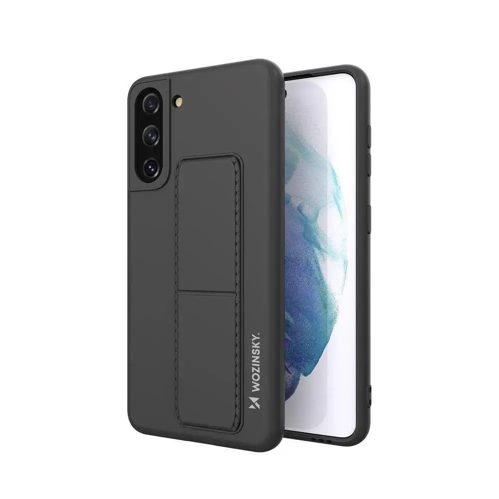 Wozinsky Kickstand Case silicone case with stand Samsung Galaxy S21+ 5G black