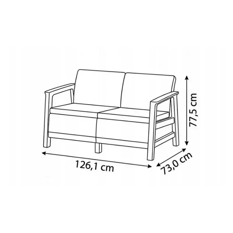 Dārza dīvāns divvietīgs Scandi Linea 2 Seater Sofa oļu pelēks/gaiši bēšs