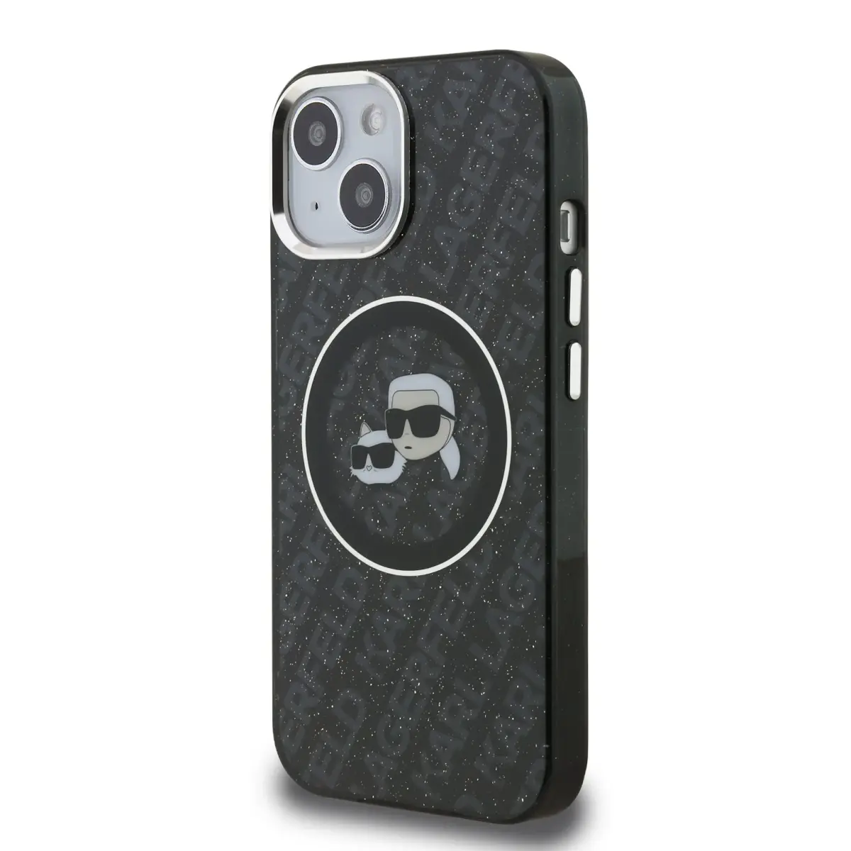 Karl Lagerfeld IML K&CH Heads Repeated Logo MagSafe Case for iPhone 15 Black