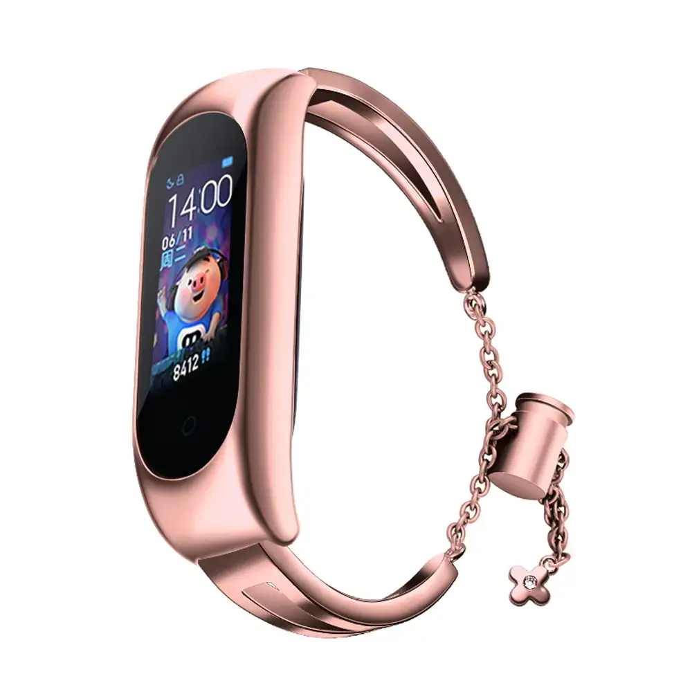 viedpulksteņa siksniņa priekš Xiaomi Mi Band 3/4/5/6 | nerūsējošs tērauds | rozā