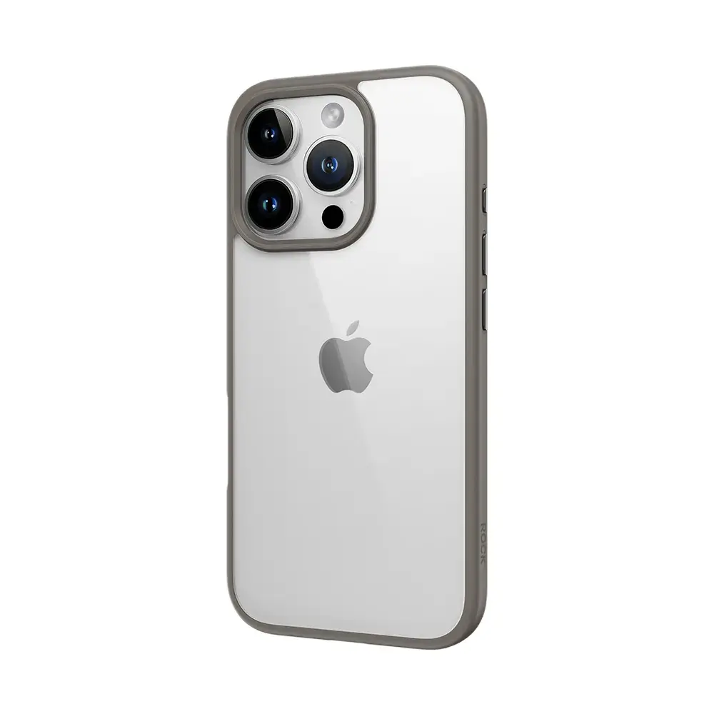 Rock Guard Series maciņš telefonam iPhone 16 Pro Max caurspīdīgs pelēks
