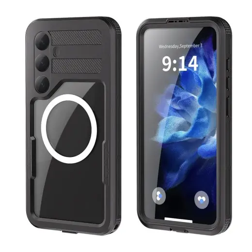 Case for Samsung S25 PLUS Shellbox MARS waterproof with metal ring black