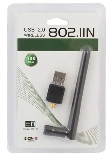 Fusion wireless Wi-Fi adapter with antenna (2.4GHz | USB 2.0, Wireless, 150Mbps, IEEE 802.11b|g|n)